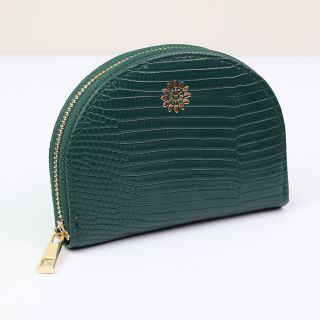 Dark green faux leather coin purse