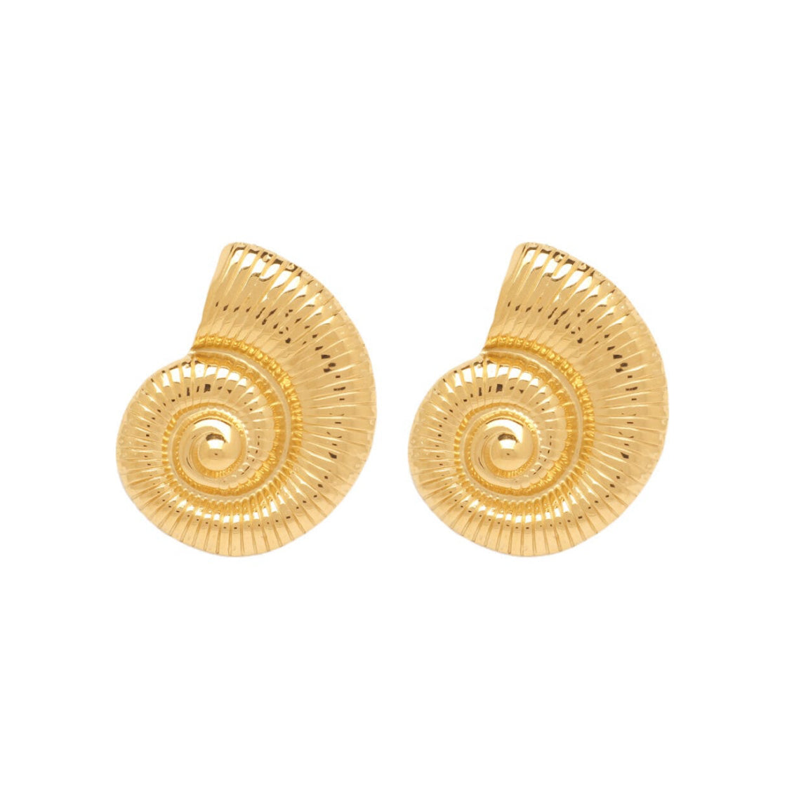 Gold aminite waterproof stud earrings