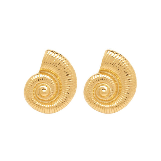 Gold aminite waterproof stud earrings