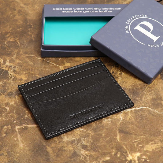 Black leather card holder