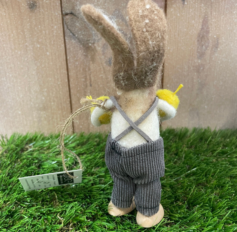 Easter hare with twin chicks standing ornament Shoeless Joe