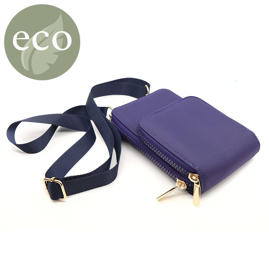 Recycled nylon indigo phone bag