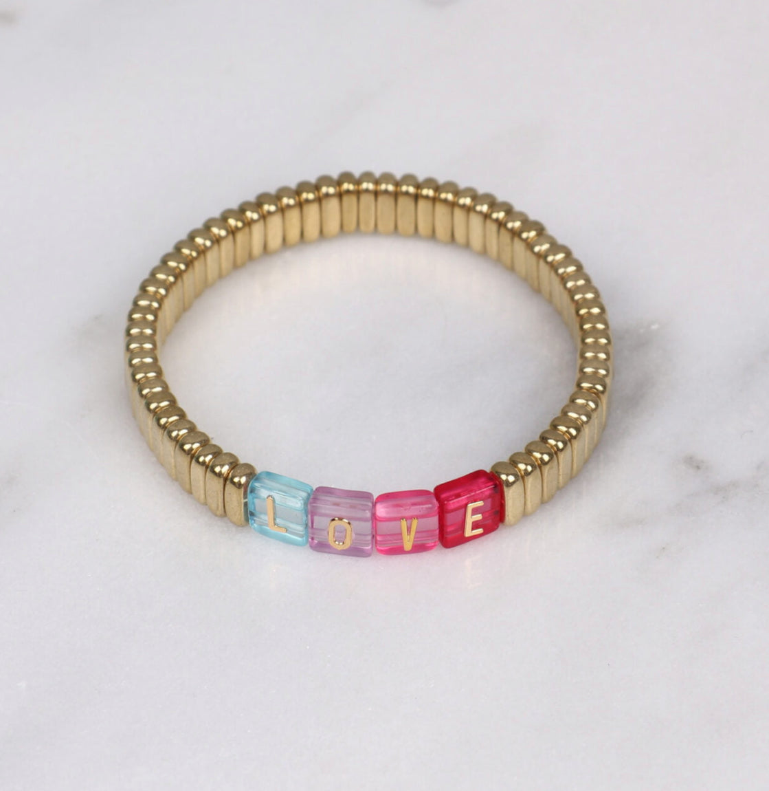 Love gold enamel bracelet