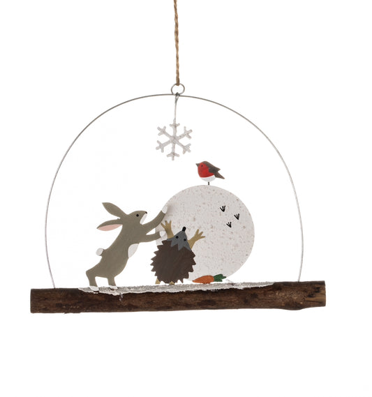 Making a snowman Shoeless Joe hanging Christmas decoration