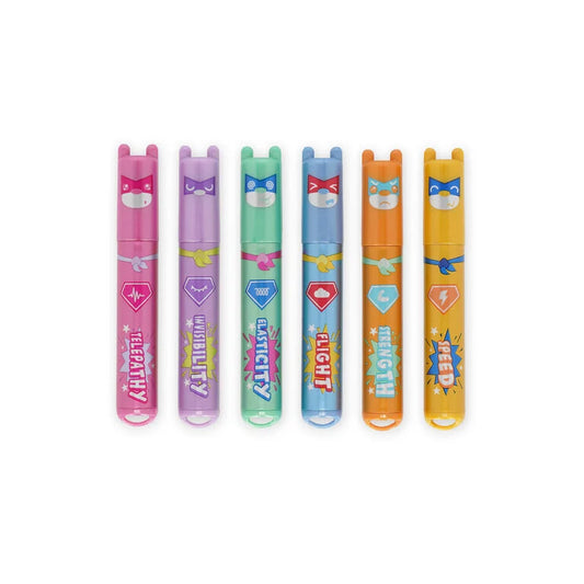 Set of 6 Mini Highlighters - Teddy's Superpower