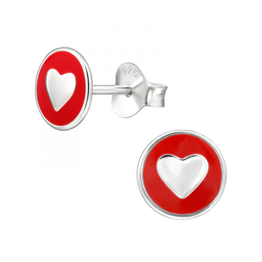 Hearts Sterling Silver Colourful stud earrings