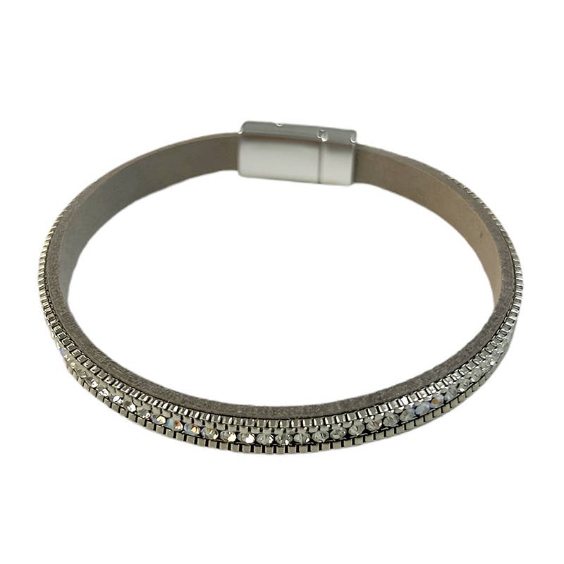 Grey crystal magnetic bracelet