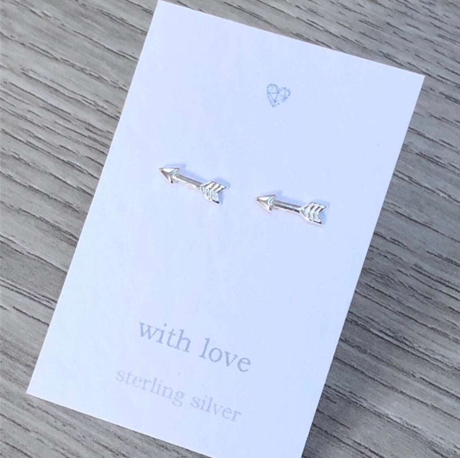 Arrow sterling silver stud earrings.
