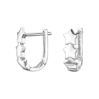 Star hoop earrings sterling silver