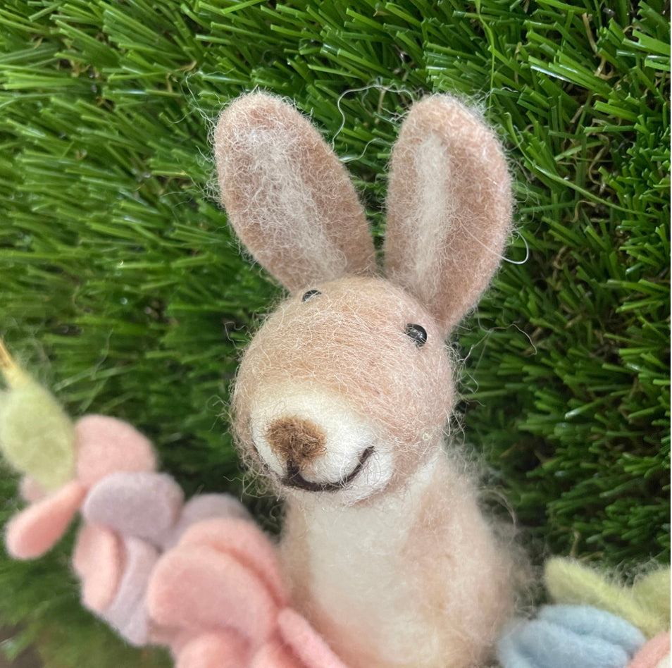 Blossom bunny wreath by Shoeless Joe
