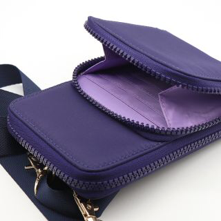 Recycled nylon indigo phone bag
