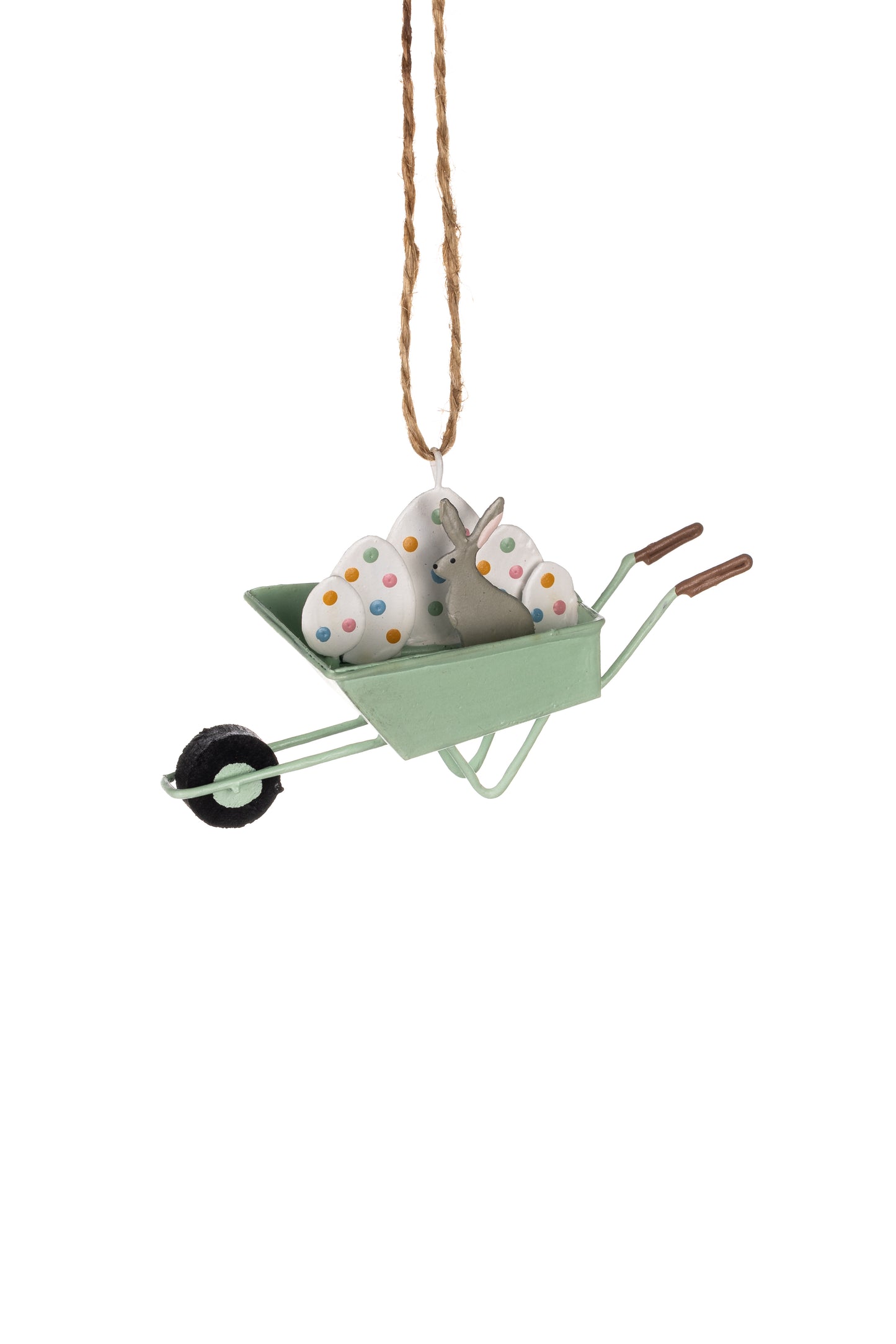 Bunny in Wheelbarrow Hanging Easter decoration