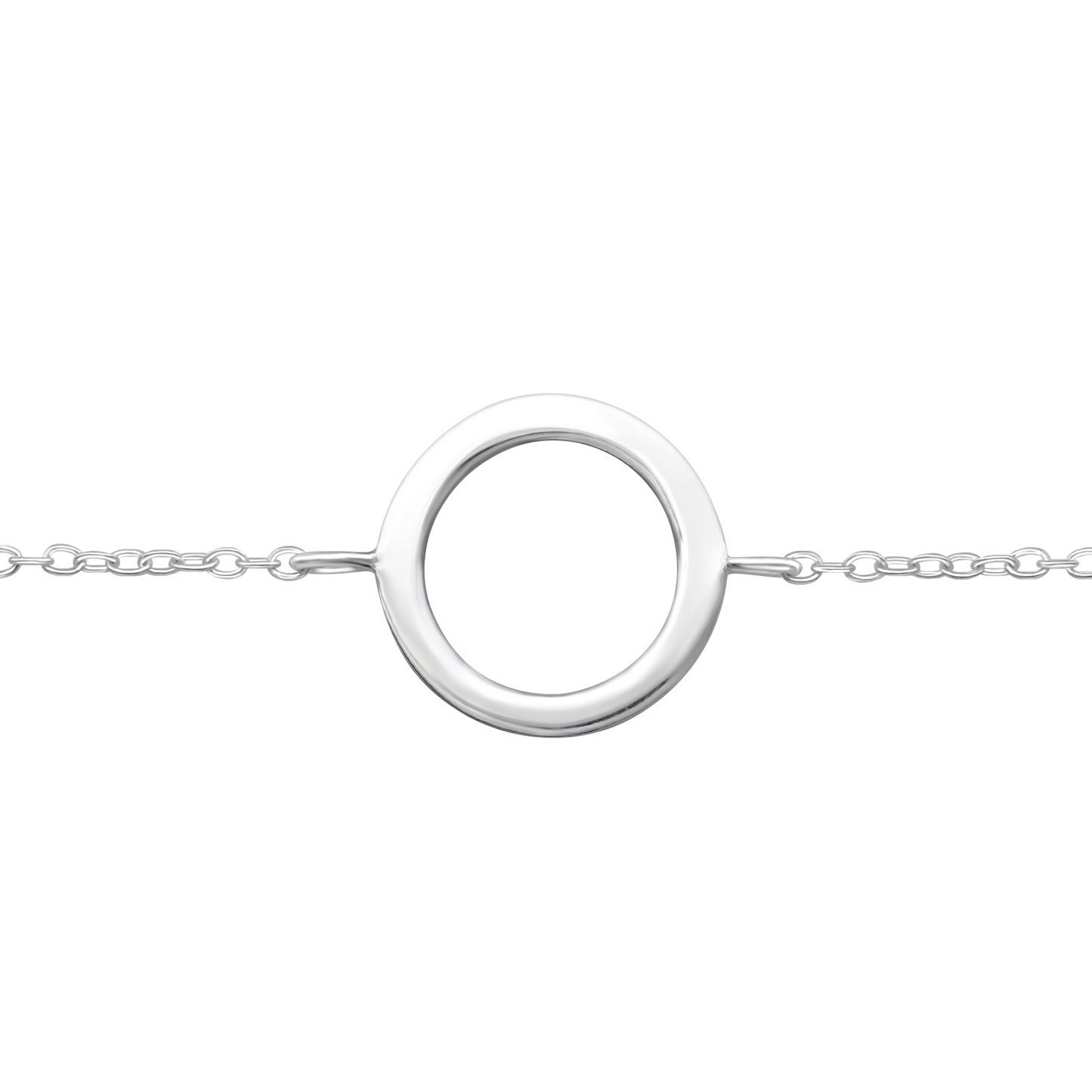 Circle link silver bracelet