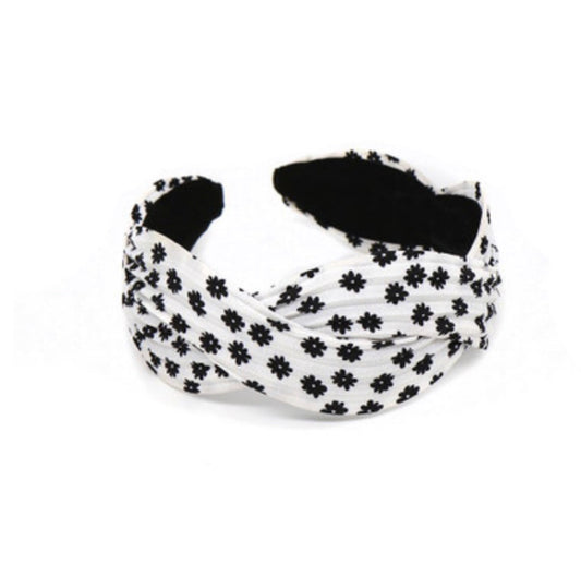 White daisy print wave headband by POM