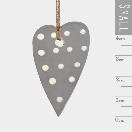 Spotty wooden hearts -small. By East of India