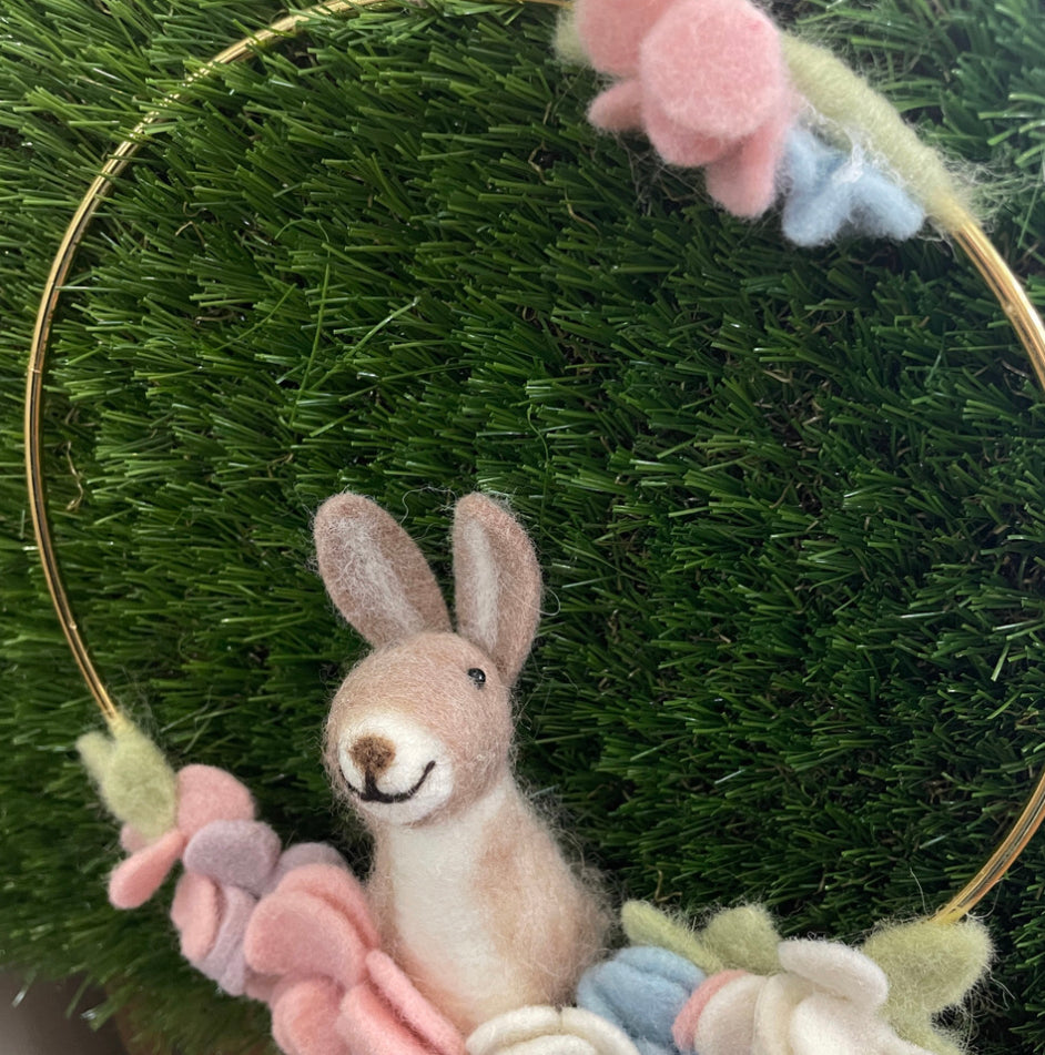 Blossom bunny wreath by Shoeless Joe