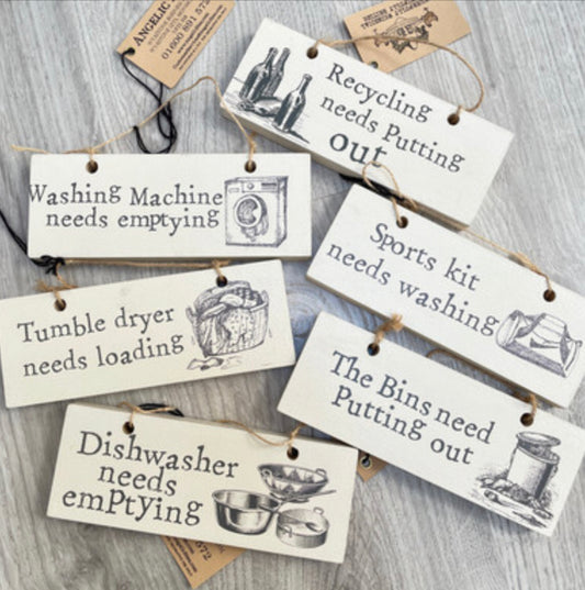 Double sided house work signs by Angelic Hen