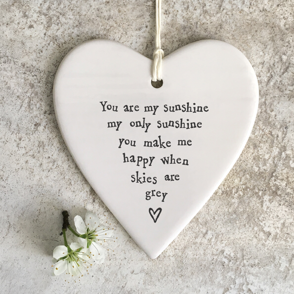 East of India hanging china heart bring me sunshine
