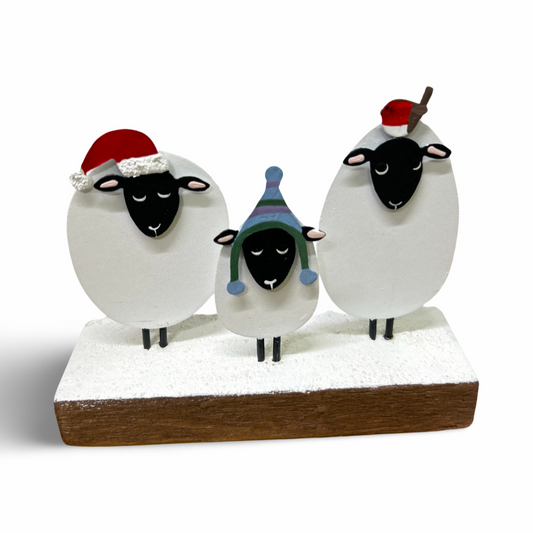 Three Christmas sheep ornament