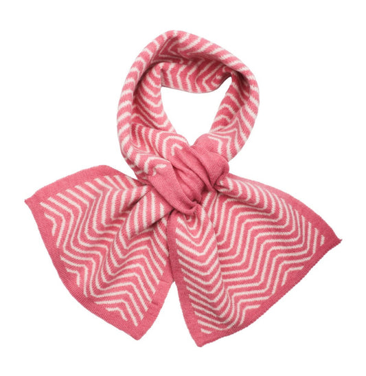 Herringbone knit pink pull through scarf