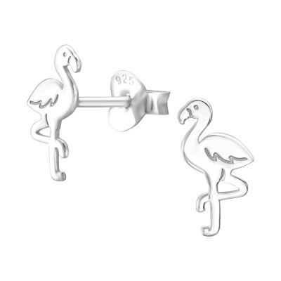 Flamingo sterling silver stud earrings