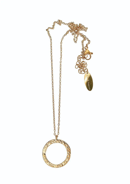 Whole of The Moon 18k gold plate necklace