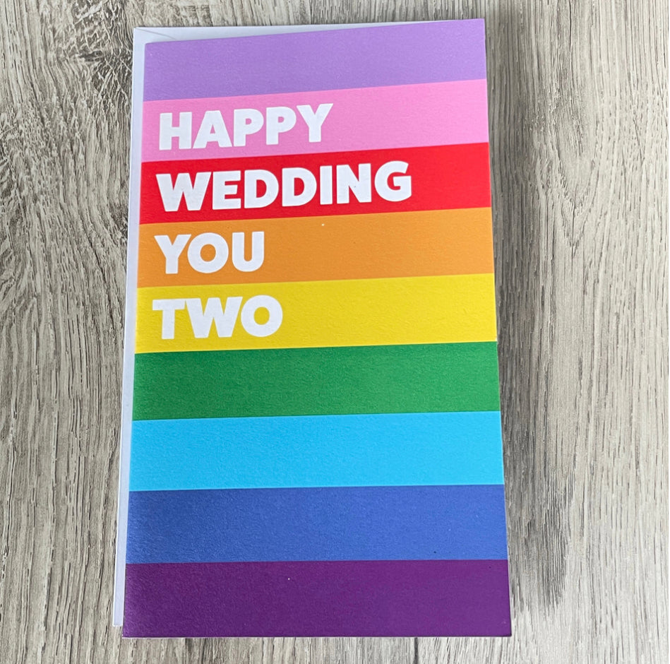 Pride wedding card . Rainbow