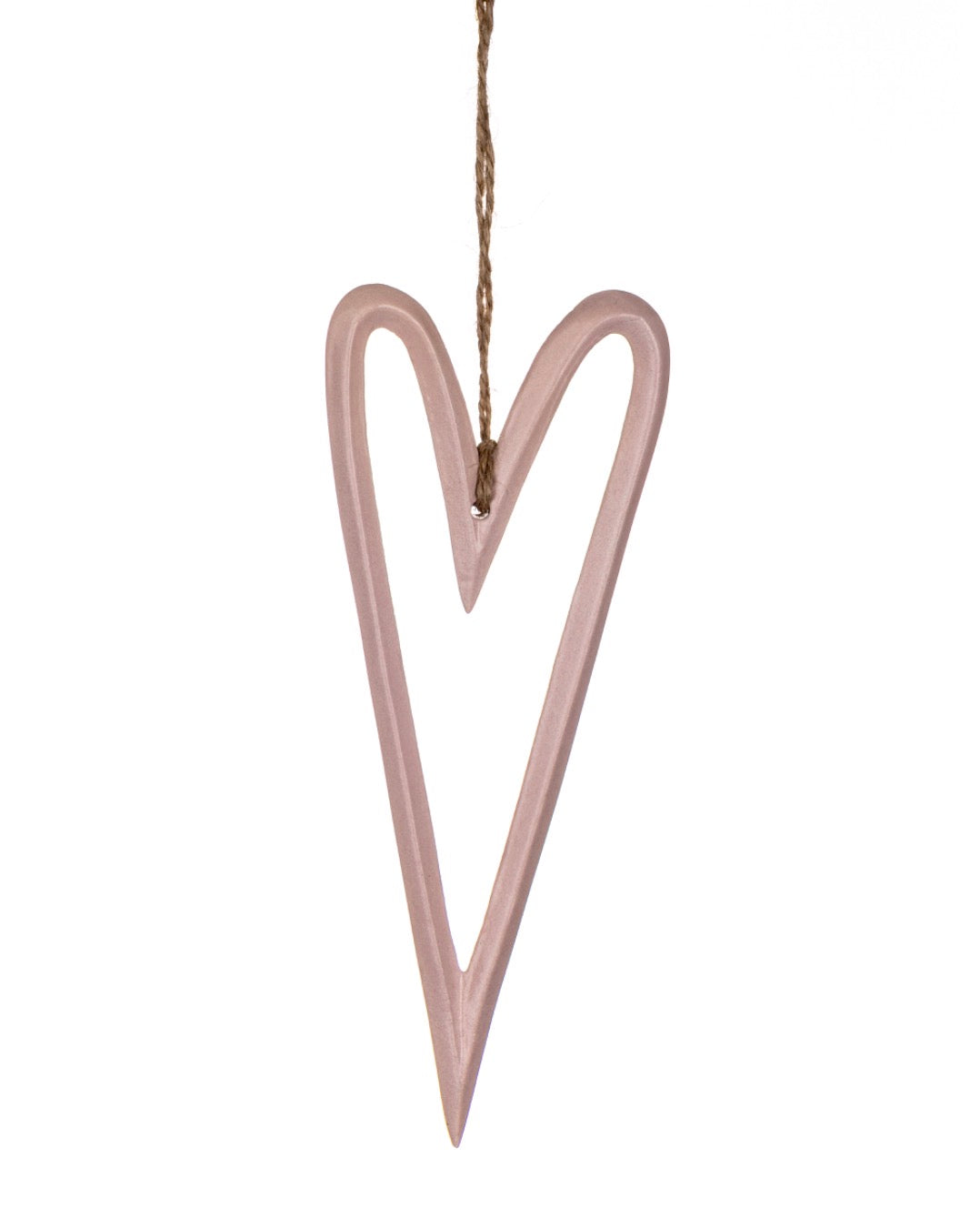 Pastel Pink Hollow Heart hanging decoration.