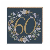 60th birthday floral card