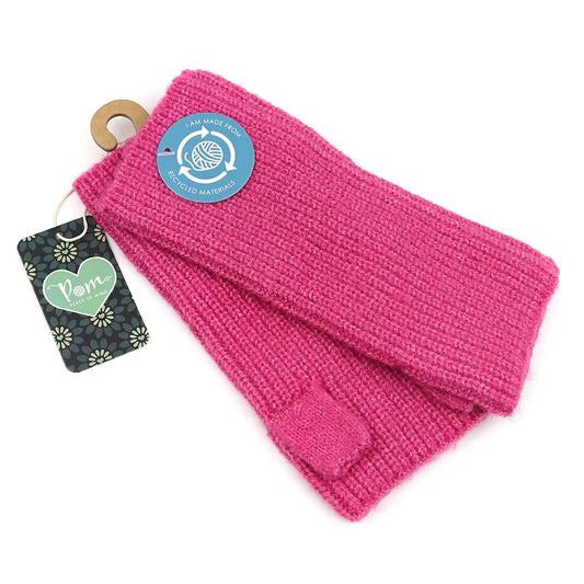 Recycled  pink marl wrist warmers by Piece of Mind