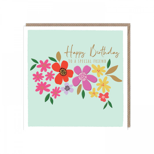 Happy Birthday to a special friend floral card