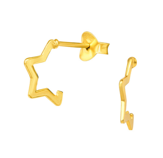 Star outline half hoop earrings