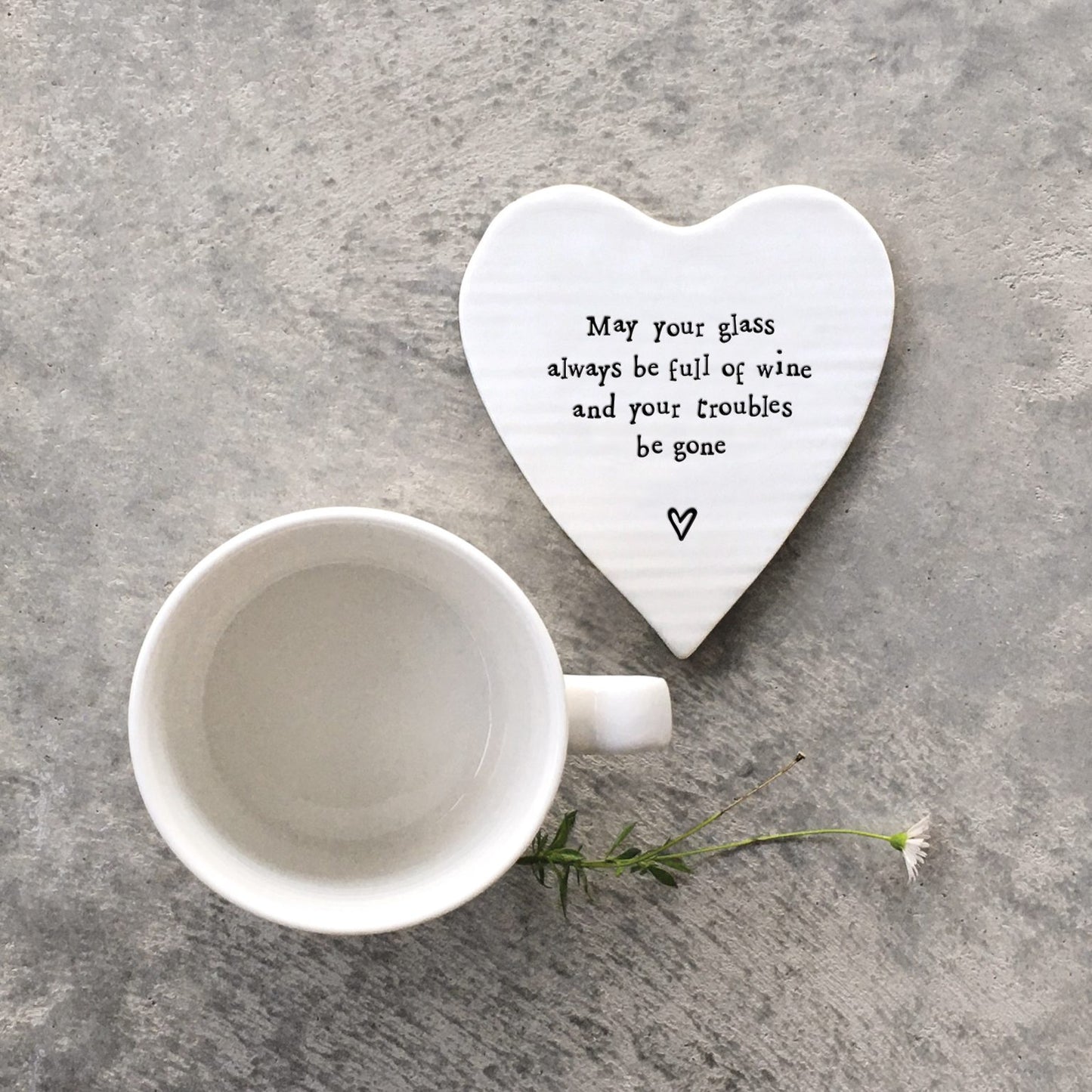 Porcelain hart coaster- May glass be full of wine