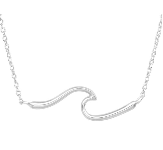 Wave link necklace sterling silver. Ocean wave