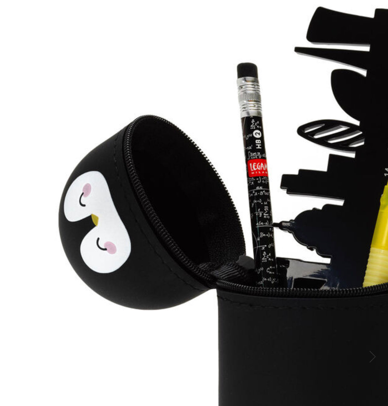 Penguin 2 in 1 silicone pencil case by Legami Milano