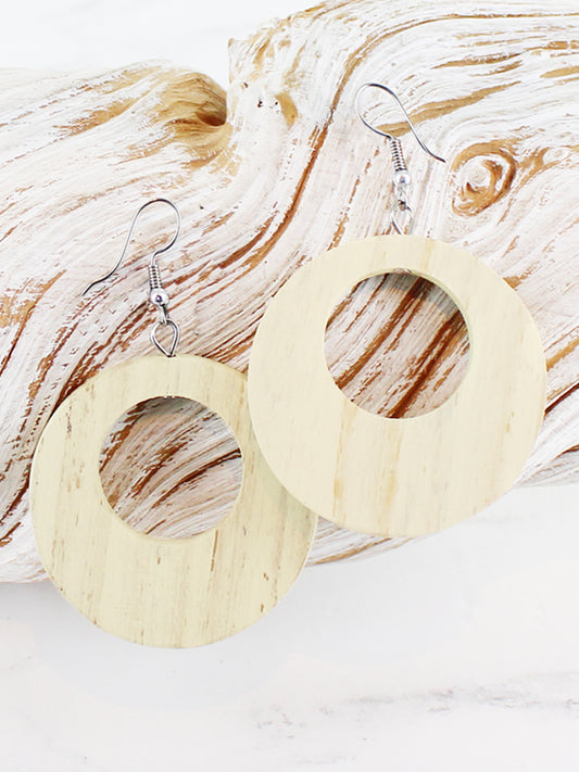 Cream wooden hooped earrings by Suzie Blue