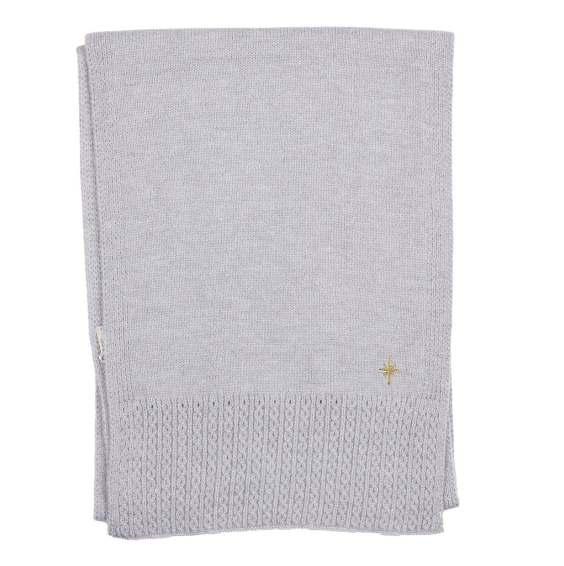 Knitted cable detail grey scarf