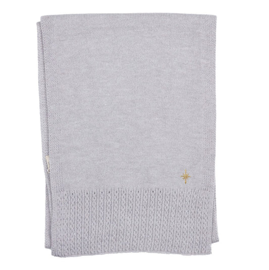 Knitted cable detail grey scarf