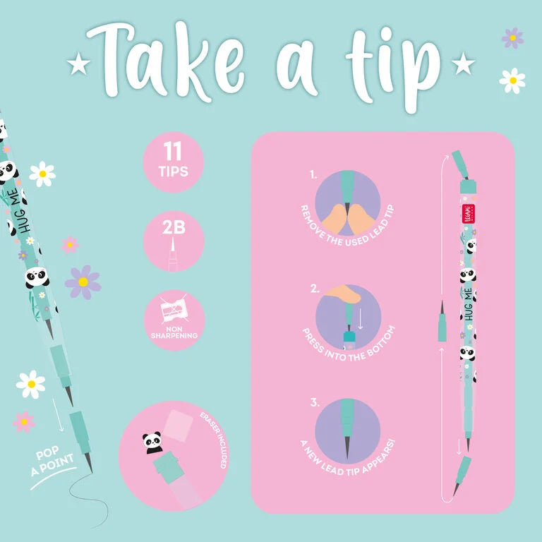 Panda Stackable Pencil with Eraser - Take a Tip