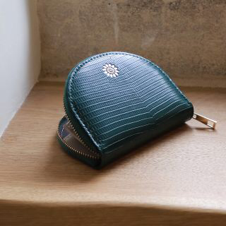 Dark green faux leather coin purse