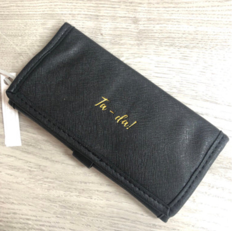 Ta-Da! Black jewellery roll. Travel jewellery roll by willow & rose
