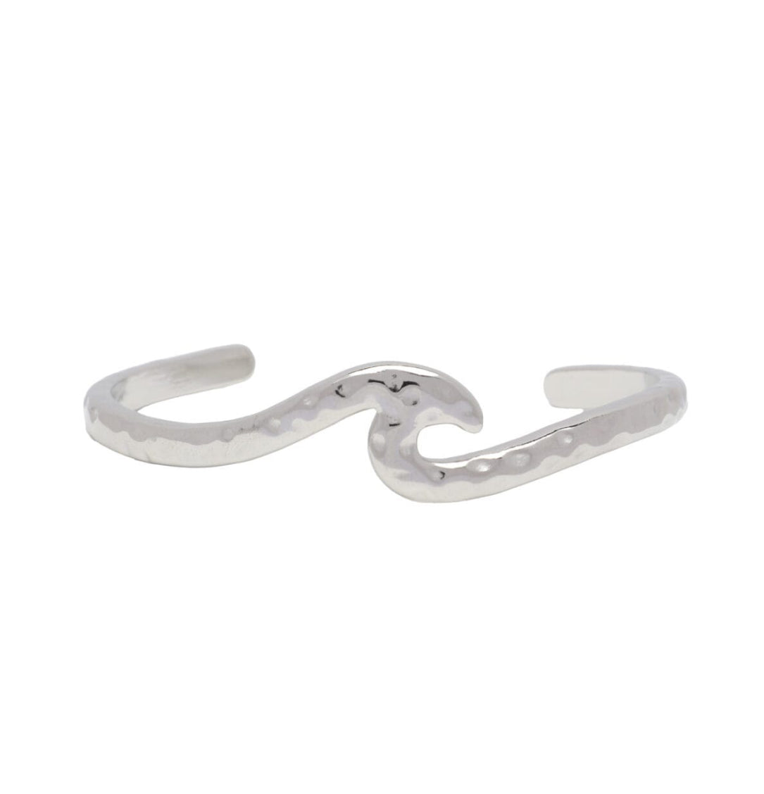 BANGLE WATERPROOF HAMMERED WAVE IN GOLD OR SILVER