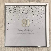 80th Birthday card. This calls for champagne