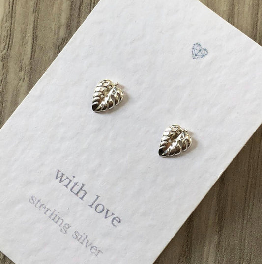 Leaf sterling silver stud earrings
