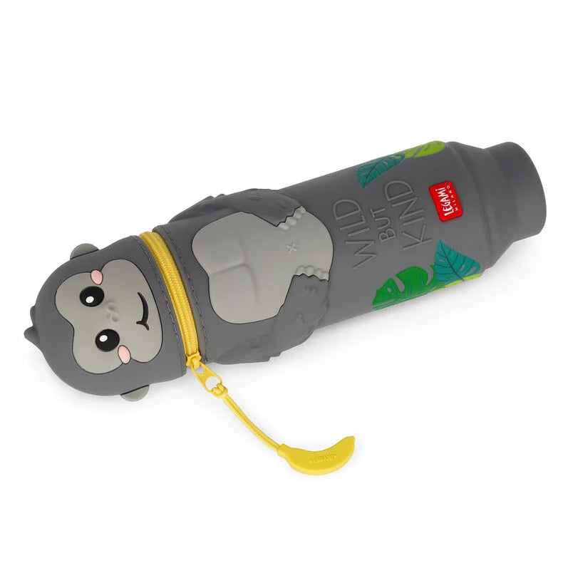 Gorilla "Wild but Kind" 2-in-1 Silicone Pencil Case - Kawaii