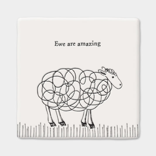 Ewe are amazing. Square sheep coaster
