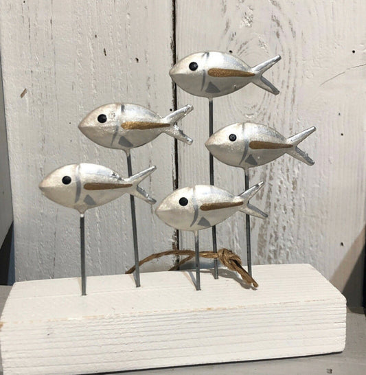 Fresh water shoal of fish. Ornament by Shoeless Joe.
