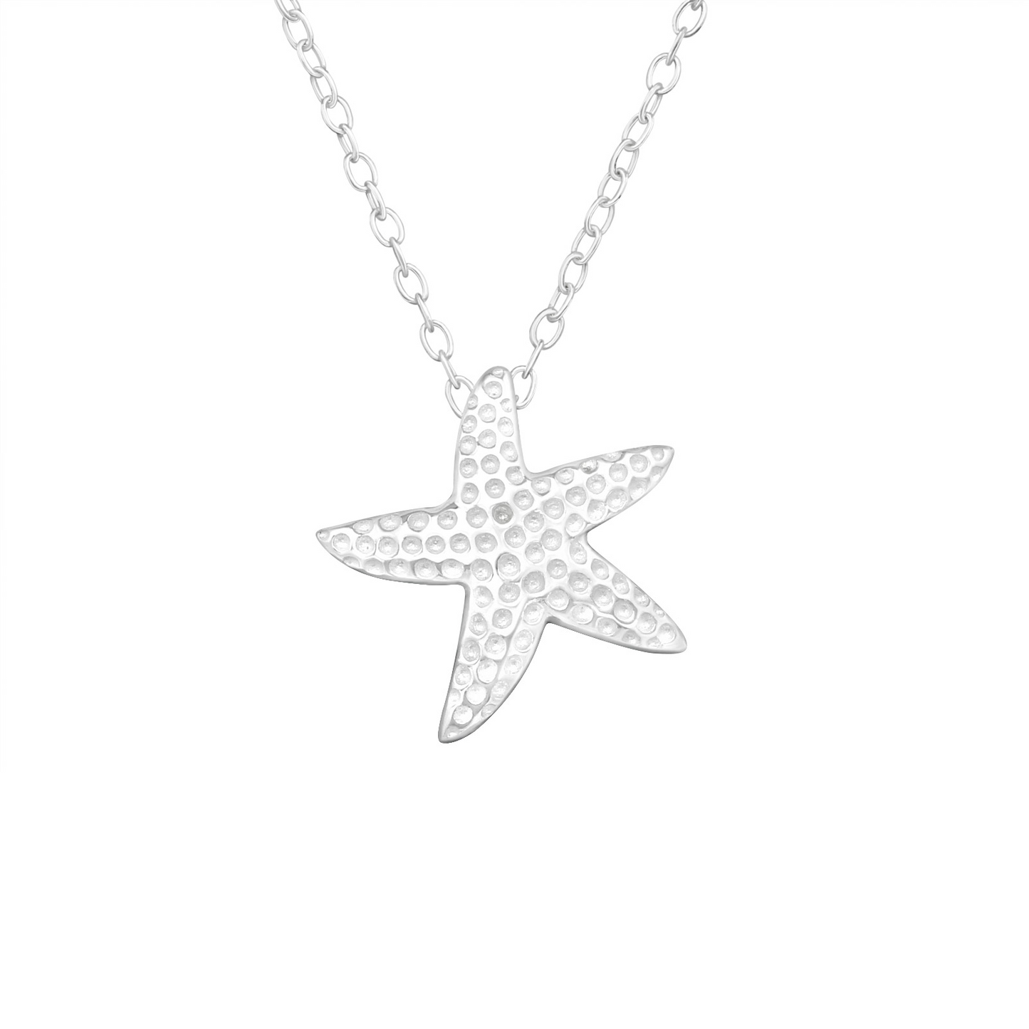 Starfish charm sterling silver necklace