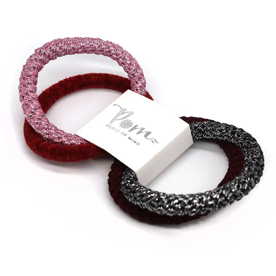 Red and metallic mix 4 pack hairbands