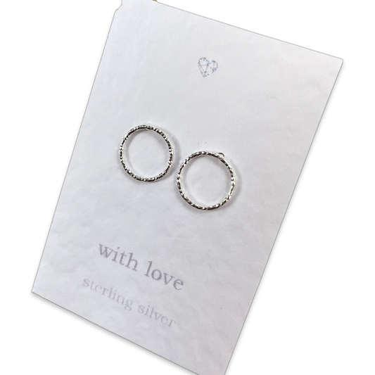 Open circle sterling silver earrings